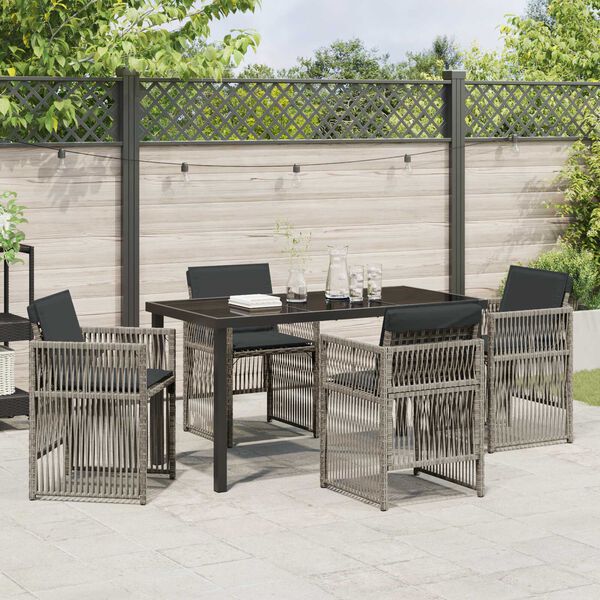vidaXL Set da Pranzo per Giardino 5 pcs Grigio
