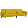 vidaXL Divano Letto 2 Posti con Sgabello Giallo in Velluto