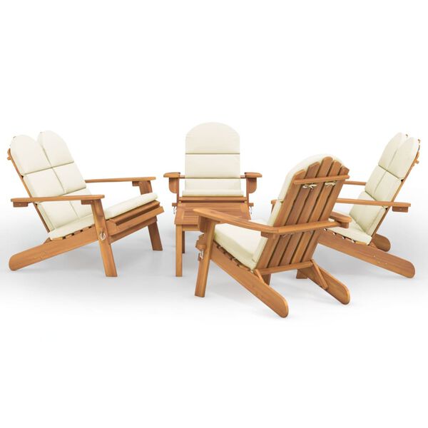 vidaXL Set Salotto da Giardino Adirondack 5pz Legno Massello di Acacia