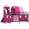 vidaXL Struttura del letto loft per bambini Nero e rosa 79,5 x 200 cm