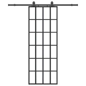 vidaXL Porta Scorrevole con Ferramenta Nera 76x205 cm in Vetro ESG
