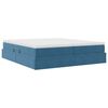 vidaXL Letto con contenitore e materasso Blu Scuro 200 x 200 cm