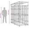 vidaXL Gabbia per Cani da Esterno con Tetto in Acciaio 1,84 m&sup2;