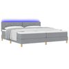vidaXL Letto a Sorgente LED con led Grigio chiaro 200 x 200 cm Tessuto
