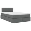 vidaXL Letto con contenitore e LED Grigio scuro 120 x 190 cm Tessuto