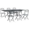 vidaXL Set da Pranzo per Giardino 7 pz Antracite 212 x 90 x 76 cm