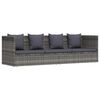 vidaXL Lettino da Giardino Grigio 200x60 cm in Polyrattan