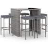 vidaXL Set Bar da Giardino 7 pz con Cuscini in Polyrattan Grigio