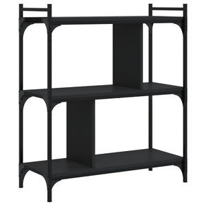 vidaXL Libreria Nera 3 Ripiani 76x32x88 cm Legno Multistrato