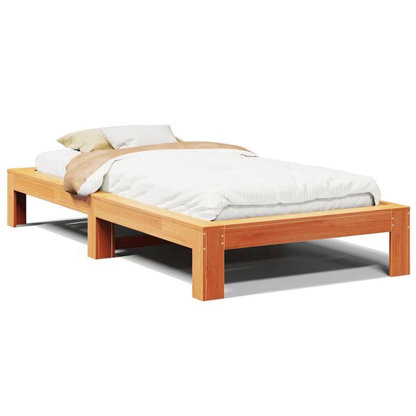 vidaXL Letto senza Materasso Marrone Cera 100x200 cm in Legno di Pino