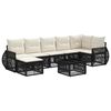 vidaXL Set Divano da Giardino 8 pcs Nero e Bianco Crema polyrattan