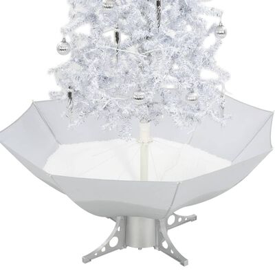 vidaXL Albero di Natale con Neve e Base a Ombrellone Bianco 170 cm