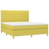 vidaXL Letto a Molle con Materasso e LED Verde 160x200 cm in Tessuto