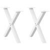 vidaXL Gambe per Tavolino da Caff&egrave; a X 2 pz Bianche 60x(42-43) cm Acciaio