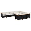 vidaXL Set Divani da Giardino 10pz con Cuscini in Polyrattan Nero