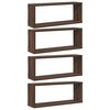 vidaXL Mensole Cubo Muro 4pz Rovere Marrone 60x15x23 cm in Multistrato