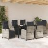 vidaXL Set da Pranzo per Giardino 7 pcs Grigio chiaro polyrattan