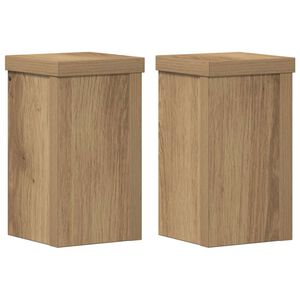 vidaXL Supporti per Piante 2 pz Rovere 10x10x18 cm in Multistrato