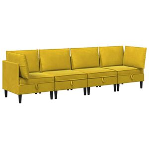 vidaXL Set di mobili per il soggiorno 4 pz Giallo Velluto