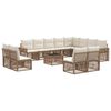 vidaXL Set Divano da Giardino 13 pcs Beige e Bianco Crema polyrattan
