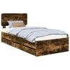 vidaXL Struttura del letto con cassetto Quercia Affumicata 90 x 200 cm