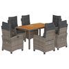 vidaXL Set da Pranzo da Giardino 7 pz con Cuscini in Polyrattan Grigio
