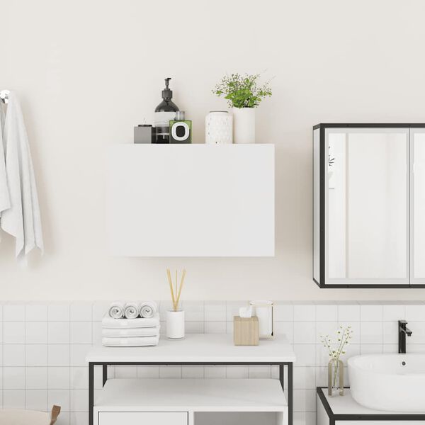 vidaXL Mobile da Bagno a Parete Bianco 60x25x40cm in Legno Multistrato