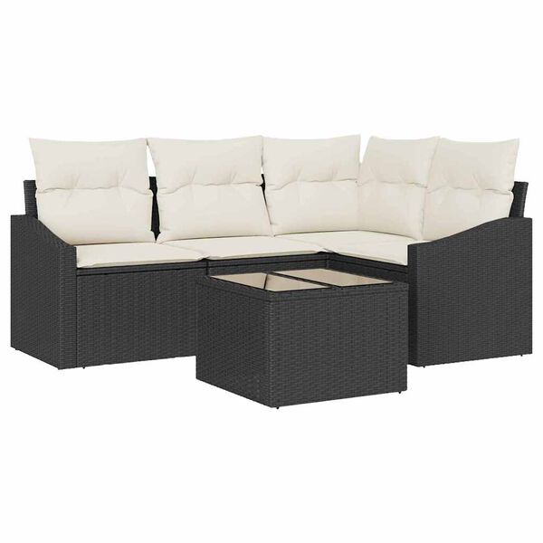 vidaXL Set Divano da Giardino 5 pcs Marrone e Crema polyrattan
