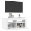vidaXL Mobile Porta TV con Luci LED Bianco Lucido 90x35x40 cm