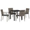 vidaXL Set da Pranzo per Giardino 5 pz Grigio polyrattan