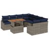 vidaXL Set Divano da Giardino 9 pcs Grigio Poly Rattan