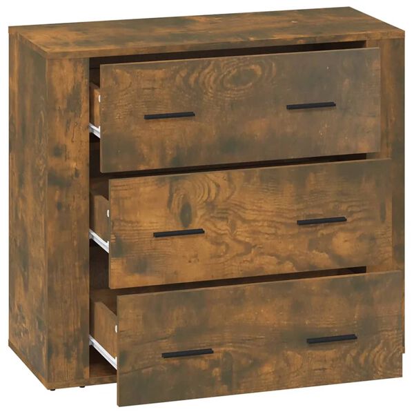 vidaXL Credenza Rovere Fumo 80x33x70 cm in Legno Multistrato