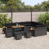 vidaXL Set Divano da Giardino con cuscino Nero Poly Rattan