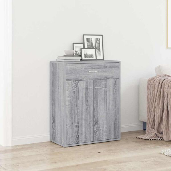 vidaXL Credenza Grigio Sonoma 60x30x75 cm in Legno Multistrato