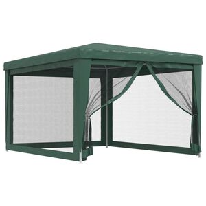vidaXL Tenda per Feste con 4 Pareti Laterali in Rete Verde 3x4 m HDPE
