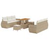 vidaXL Set Divano da Giardino con cuscino 9 pcs Beige polyrattan