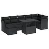 vidaXL Set Divani da Giardino con Cuscini 8 pz Nero in Polyrattan