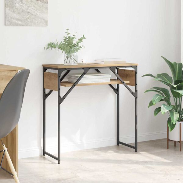 vidaXL TavoloConsolle Rovere artigianale 75x30x75cm Legno multistrato