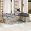 vidaXL Set Divano da Giardino con cuscino 8 pcs Beige Poly Rattan
