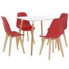 vidaXL Set da Pranzo 5 pz Rosso
