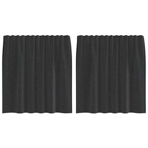 vidaXL Tende in Voile con Tasche per Aste 2 pz Nero