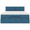 vidaXL Struttura Letto Pouf con Materasso Blu 140x200cm in Velluto