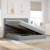 vidaXL Letto con contenitore e LED Grigio chiaro 160 x 200 cm