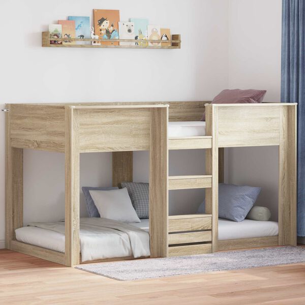 vidaXL Letto a Castello per Bambini Rovere Sonoma 80 x 200 cm