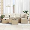 vidaXL Set di divani con cuscino 7 pcs Beige e Crema polyrattan