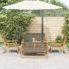 vidaXL Sedie da Giardino con Tavolo 5 pcs Grigio 90 x 45 x 40 cm