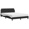 vidaXL Letto con Materasso Dover Nero e Bianco 140x190cm in Similpelle