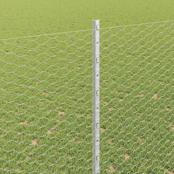 vidaXL Recinzione con Posto Argento 1,5 x 100 m Acciaio