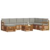 vidaXL Set divano sezionale con cuscino 9 pcs Grigio Naturale e Chiaro