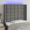 vidaXL Testiera a LED Grigio Scuro 83x16x118/128 cm in Tessuto